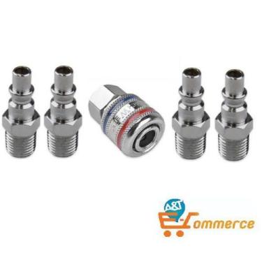 Imagem de Kit Engate Rápido Com 5 Peças - Para Ar Comprimido 1/4 - SCHWEERS