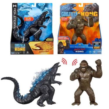 Imagem de Kit 2 Bonecos 17Cm Godzilla E Kong - Com Som