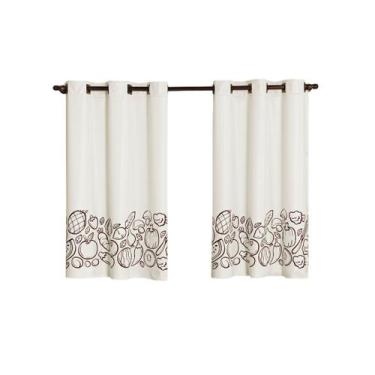 Imagem de Cortina Blecaute de PVC para Cozinha Estampado 2,20m x 1,30m Bege - Fe