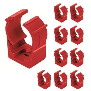 Imagem de KIT 10 Abraçadeira Grampo Click 3/4 Condulete Vermelho - Masster Plást