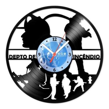 Imagem de Relógio De Parede Disco Vinil Profissões - Bombeiros - VPR-070 - Moder