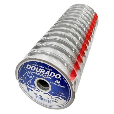 Imagem de 10pç Linha Mono Dourado Premium 0,70mm 49lb 100m Mazzaferro, Premium