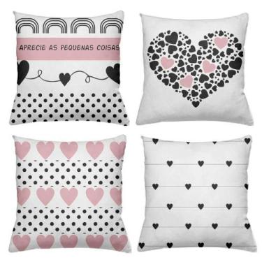 Imagem de Kit 4 Almofadas Decorativas Cheias 40x40cm Corazón - Deluzz