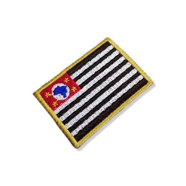 Imagem de BE0045-011 Bandeira São Paulo Brasil Patch Bordado 5,7x3,8cm - BR44