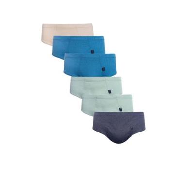 Imagem de Kit 6 Cueca Masculina Adulto Slip 100% Algodão - Mury's, P, Multicolor