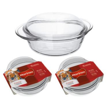 Imagem de 2 Assadeiras Vidro Terrina 2,3L Base 1,5L Tampa 0,8L Nadir - NADIR FIG