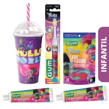 Imagem de Kit Higiene Oral Infantil Trolls GUM  Edição Limitada