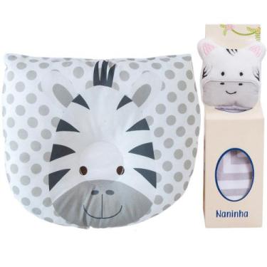 Imagem de Travesseiro Anatômico + Naninha para Bebê Zebrinha - Miguel Baby