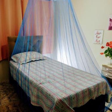 Imagem de Mosquiteiro azul filó com Elástico serve casal solteiro - luz rechilie