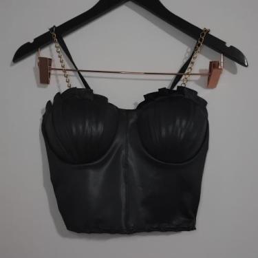 Imagem de Cropped top cirre modelo sereia com Alça corrente e bojo - M&K Shop, P