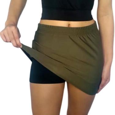 Imagem de Short Saia Feminino Justo Elástico Liso Suplex Pp ao Plus Size - Serda