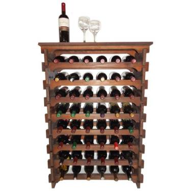 Imagem de Adega Para Vinho 48 Garrafas Tipo Mesinha Cor Imbuia C06 - Cevey Adega