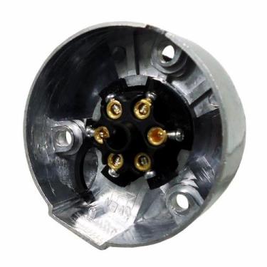 Imagem de Tomada de Engate Fixa 6 Polos - Plástico Cromado - DNI 8371