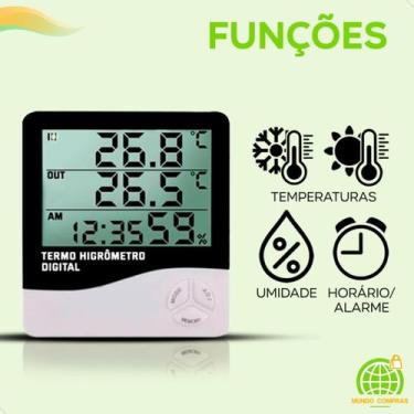 Imagem de Termo Higrômetro Digita Temperatura Umidade Maxima Minima - SuperMedy