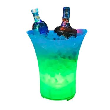 Imagem de Balde de Gelo Caixa de Som LED RGB 5 Litros Bluetooh Speaker Alto Falante Iluminaçao Festa Decoraçao Musica Reuniao Comemoraçao Entretenimento