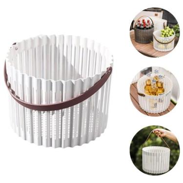 Imagem de Cesto Organizador com Alça de Couro Fruteira ou Roupas - Fx