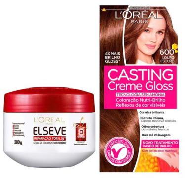 Imagem de Kit Creme de Tratamento Elseve Reparação Total 5 300g e Tintura Creme 