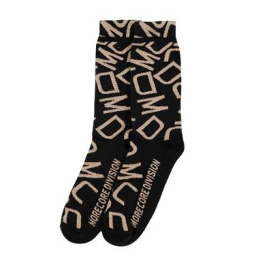 Imagem de Meia Mcd Logomania Cano Longo, U, Preto