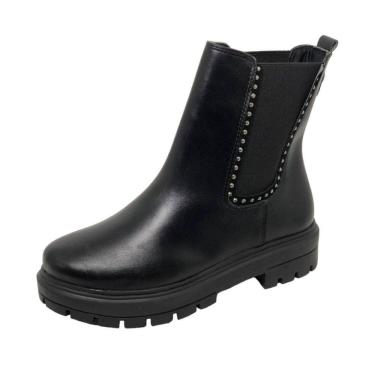 Imagem de Bota Coturno Feminina Cano Baixo Salto Tratorado Via Marte