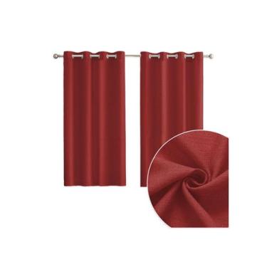 Imagem de Kit Cortina 3,00m x 1,60m Rústica Com Varão 2m Beleza Natural e Pratic