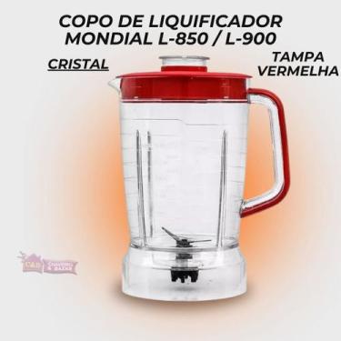 Imagem de Copo de Liquidificador Mondial Turbo L-850 L-900 Cristal - Tampa Verme
