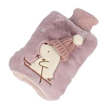 Imagem de Garrafa de água quente com tampa, bolsa de água quente de 2000 ml para compressa quente e fria, aquecedor de pés de mão para cachorro de esqui de inverno - cinza