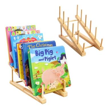 Imagem de gjulrfu Estante para quarto de crianças, estante infantil, mini estante, prateleira de mesa, prateleiras de livros de berçário, prateleira de livros de madeira para crianças organiza rack de