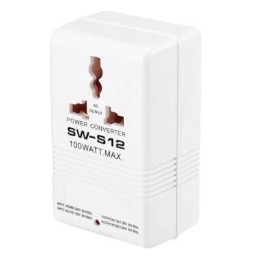 Imagem de lljgkot Conversor de tensão de alimentação de 110 V a 220 V, transformador de 100 watts para viagens (branco, 100 W)