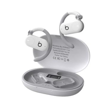 Imagem de Fones de Ouvido Sem Fio Basike D91, Bluetooth 5.4, Estéreo Hi-Fi, Tela LED, 100h Standby, Leve e Confortável, Ideal para Corrida e Exercícios (Branco)