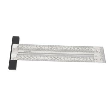Imagem de Régua T para Inscrição Em Madeira de Metal, Ferramenta de Marca de Carpinteiro de Aço Inoxidável, Quadrado de Desenho Flexível e Fácil de Operar (200mm)