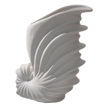 Imagem de Bothyi Vaso de Flores de Cerâmica Vaso Hidropônico Ornamento de Mesa Decorativo Vaso de Flores Planta Recipiente de Flores para Estante Sala de Estar, Branco