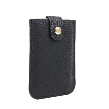 Imagem de Carteira minimalista masculina de couro verdadeiro, pop up, carteira com bolso frontal, porta-cartões para homens e mulheres, porta-cartões com bloqueio de RFID, carteira masculina, feminina, carteira