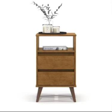 Imagem de Mesa De Cabeceira Criado Lateral Para Quarto Retro Roma 2 Gavetas 1 Ni