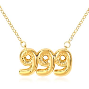 Imagem de Colar com número de ângulo de bolha 111 222 333 444 555 666 777 888 999 para mulheres, pingente de número da sorte banhado a ouro 18K, numerologia, joias, amizade, presente de aniversário, dia dos