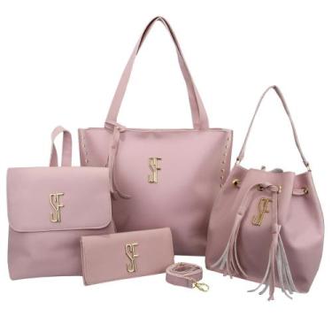 Imagem de Bolsas Femininas Selfie Store kit com 4 Lindas Bolsas, Rosa