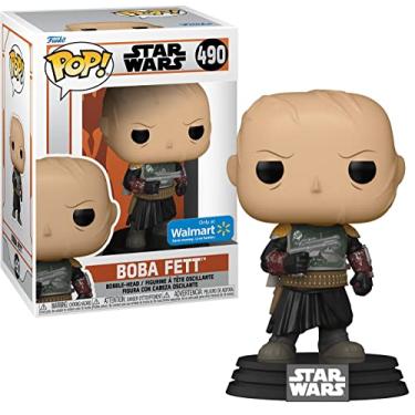 Imagem de Funko Pop! Star Wars: Mandalorian - Boba Fett sem capacete de vinil exclusivo que balança a cabeça