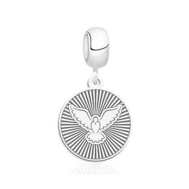 Imagem de Berloque Divino Espírito Santo gravado prata 925 legítima - Elegancy p