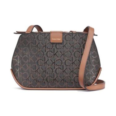 Imagem de Calvin Klein Bolsa transversal Audrey com compartimento triplo, marrom/cáqui/caramelo, One Size
