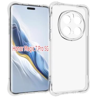 Imagem de USTIYA Capa para Honor Magic 7 Pro Clear TPU quatro cantos capa de proteção de grau militar transparente macia