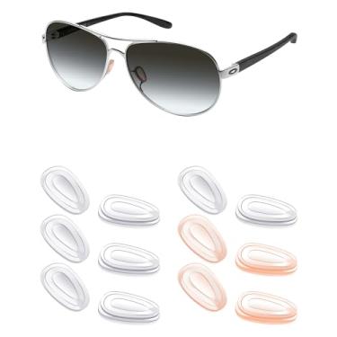 Imagem de Mryok 6 pares de protetores de nariz de substituição para óculos de sol Oakley Blender - transparente e laranja claro