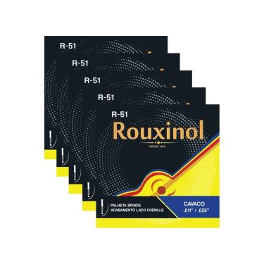 Imagem de Kit 5 Encordoamento Aço Cavaquinho Rouxinol R51 0.11”