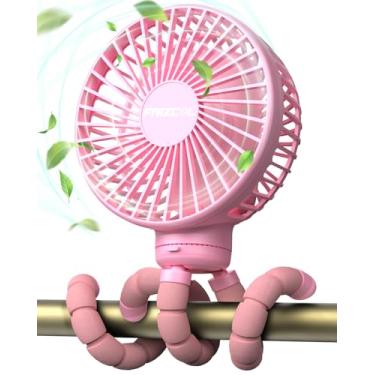 Imagem de FRIZCOL Ventilador de carrinho para bebê - ventiladores portáteis recarregáveis - ventilador operado por bateria (uso por 24 horas) - ventiladores para portáteis/clipe/assento de carro/mesa