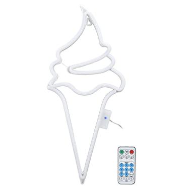 Imagem de Lâmpada de Neon, Luz de Sinal de LED Em Forma de Sorvete Com Controle Remoto, USB ou Bateria, Decoração Elegante para Festas, Bares e Casa (Luz roxa)