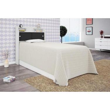 Imagem de Cabeceira Flex Solteiro Elisa Branco e Preto Framar