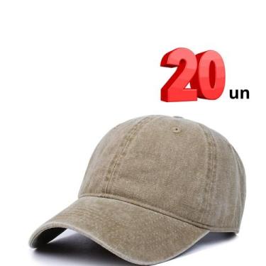 Imagem de Boné Aba Curva Sarja Lavado Liso Old Desbotado Praia Dad Hat 20 Unidad