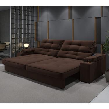 Imagem de Sofá Santiago 2,30m (L) com Carregador USB e Porta Copos Retrátil e Reclinável