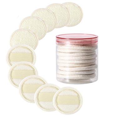 Imagem de Conjunto de 6 esponjas Loofah incluindo 5 pacotes de esponja esfoliante para limpeza facial, 1 pacote grande esfoliante para chuveiro/banho esponja corporal para homens e mulheres (100% natural), 10 Packs