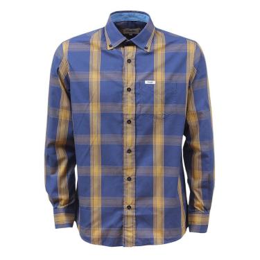 Imagem de Camisa Masculina Xadrez Azul Manga Longa Wrangler 37788