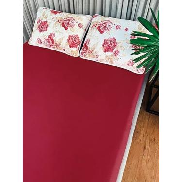 Imagem de Jogo de Cama Malha Solteiro Estampado Valência 88 cm x 1,88 m x 30 cm Com 2 peças