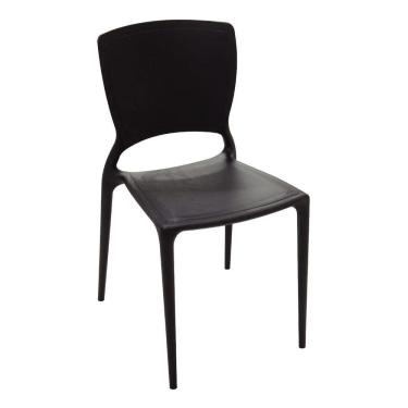 Imagem de Cadeira Tramontina Sofia Encosto Fechado Em Polipropileno Preto